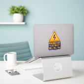Erinnert euch Kinder Strom wird euch töten – Retro Aufkleber (Laptop auf Schreibtisch)