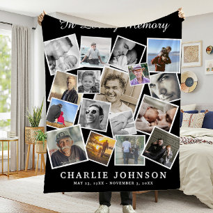 Erinnerung 17 Foto-Collage Trauerfeier Gedenkfeier Fleecedecke