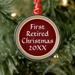 Erinnerung! 1. Ruhestands-Schneeflocken-Weihnachts Ornament Aus Metall