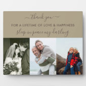 Erinnerung 3 Foto Collage Beige Braun Custom Fotoplatte (Vorderseite)
