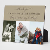 Erinnerung 3 Foto Collage Beige Braun Custom Fotoplatte (Seite)