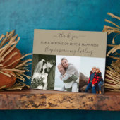 Erinnerung 3 Foto Collage Beige Braun Custom Fotoplatte (Seite)