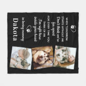 Erinnerung 3 Foto Pet Loss Gabe Hund Memorial Fleecedecke (Vorderseite (Horizontal))