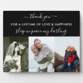 Erinnerung 3 FotoCollage Schwarz Benutzerdefiniert Fotoplatte (Vorderseite)