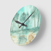 Erinnerung, Abstrakte Kunstlandschaft Bäume malen Runde Wanduhr (Winkel)