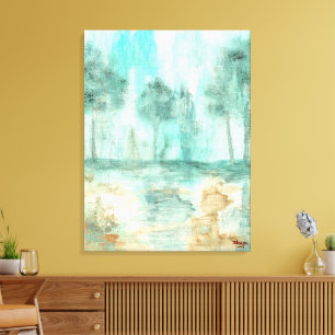 Erinnerung,Abstrakte Landschaft Bäume Kunst Gemäld Leinwanddruck