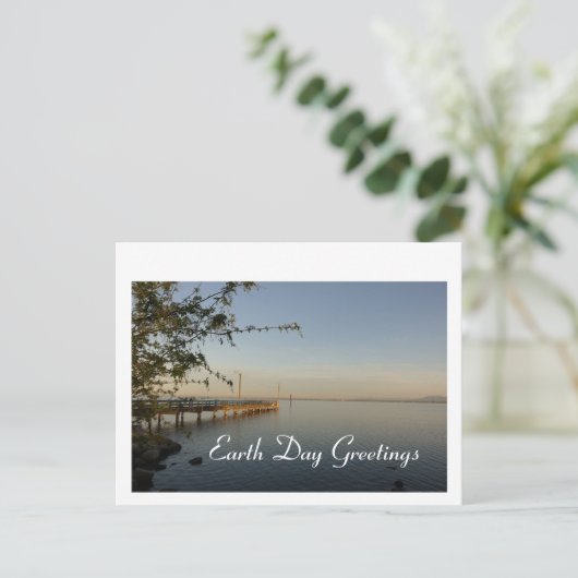 Erinnerung am Strand und am See Earth Day Postkarte (Stehend Vorderseite)