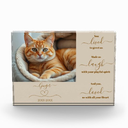 Erinnerung an Cat Memorial Fotoblock (Vorderseite)