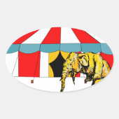Erinnerung an Circus Elefanten Ovaler Aufkleber (Vorderseite)