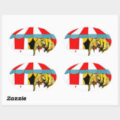 Erinnerung an Circus Elefanten Ovaler Aufkleber (Blatt)