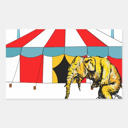 Erinnerung an Circus Elefanten Rechteckiger Aufkleber (Vorderseite)