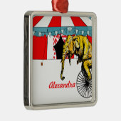 Erinnerung an Circus Elefanten Silbernes Ornament (Rechts)