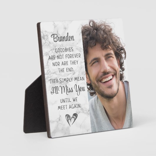 Erinnerung an das Foto für das Zitat von Memorial Fotoplatte (Vorderseite)