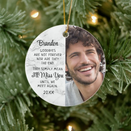 Erinnerung an das Foto für das Zitat von Memorial Keramik Ornament (Baum)