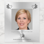 Erinnerung an das Geliebte, Herz und Rose, Foto Weinetikett (Einzelnes Label)