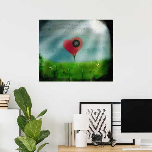 Erinnerung an das gepatchte Herz Poster (Heimbüro)