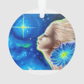 Erinnerung an das Mädchen mit blauer Blume Ornament (Rückseite)