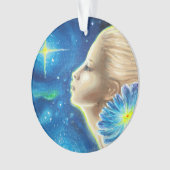 Erinnerung an das Mädchen mit blauer Blume Ornament (Vorderseite)