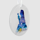 Erinnerung an das Mädchen mit blauer Blume Ornament (Vorderseite)