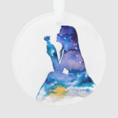 Erinnerung an das Mädchen mit blauer Blume Ornament (Rückseite)