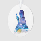 Erinnerung an das Mädchen mit blauer Blume Ornament (Vorderseite)