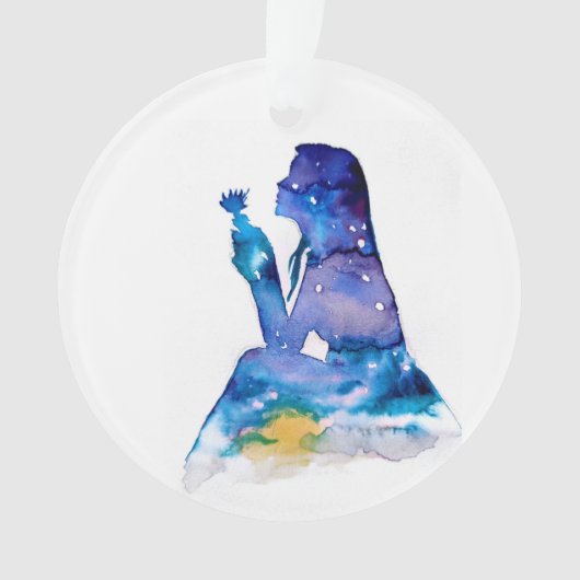 Erinnerung an das Mädchen mit blauer Blume Ornament (Vorderseite)