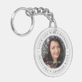 Erinnerung an dein Leben als Segen Modernes Foto Schlüsselanhänger (Vorderseite links)