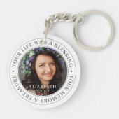 Erinnerung an dein Leben als Segen Modernes Foto Schlüsselanhänger (Rückseite)