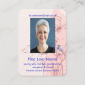 Erinnerung an den Bluebird Garden Visitenkarte (Rückseite)