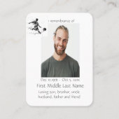 Erinnerung an den Fußball-Spieler Visitenkarte (Rückseite)