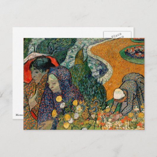 Erinnerung an den Garten in Etten von Vincent Van Postkarte (Vorne/Hinten)