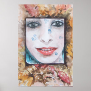 ERINNERUNG AN DEN HERBST/ BLÄTTER UND WASSERTROPFE POSTER