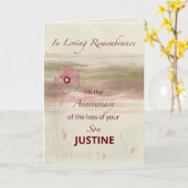 Erinnerung an den individuelle Name Jahrestag des Karte (Gelbe Blume)