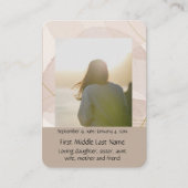 Erinnerung an den Pocket Keepake Memorial Owl Bird Visitenkarte (Vorderseite)