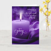 Erinnerung an den Todestag Lila Karte (Gelbe Blume)