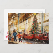 Erinnerung an den Weihnachtszug im Wasserbereich Postkarte (Vorne/Hinten)