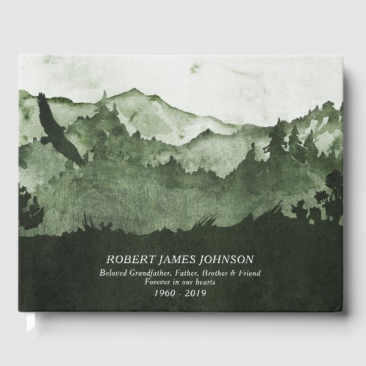 Erinnerung an die Beerdigung von Wasserfarbenwälde Gästebuch (Vorderseite)