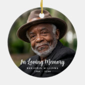 Erinnerung an die Foto-Erinnerung Keramik Ornament (Hinten)