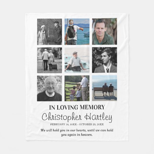 Erinnerung an die FotoCollage 9 Fleecedecke (Vorderseite)