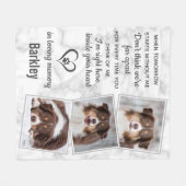 Erinnerung an die Fotocollage für Haustiere Fleecedecke (Vorderseite (Horizontal))