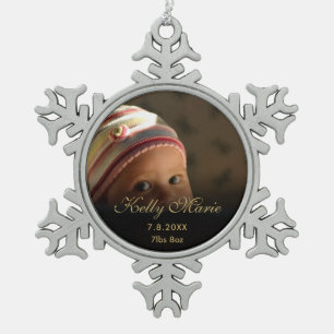 Erinnerung an die Geburt eines Babys Schneeflocken Zinn-Ornament
