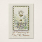 Erinnerung an die Heilige Karte für die Erste Heil (Vorderseite)