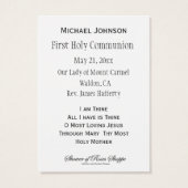 Erinnerung an die Heilige Karte Jesus Erste Heilig (Rückseite)