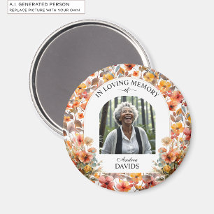 Erinnerung an eine Lebensfeier - Florales Funeral- Magnet