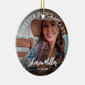 Erinnerung an Foto "Forever in Our Hearts" Keramik Ornament (Rechts)