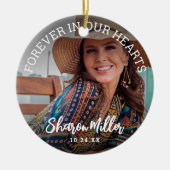 Erinnerung an Foto "Forever in Our Hearts" Keramik Ornament (Vorne)