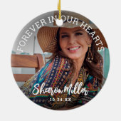 Erinnerung an Foto "Forever in Our Hearts" Keramik Ornament (Hinten)