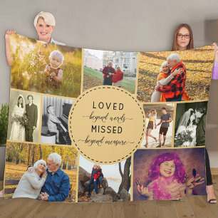 Erinnerung an Fotocollage Loved Beyond Words Fleecedecke