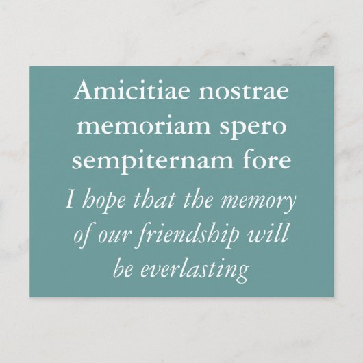Erinnerung an Freundschaft - Cicero Zitat Postkarte (Vorderseite)