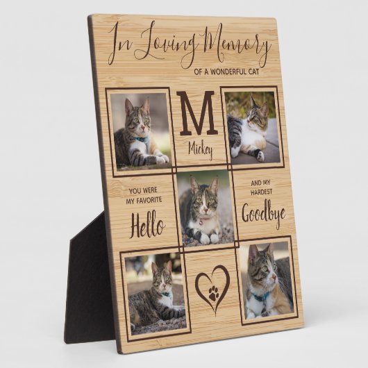 Erinnerung an Haustiere Personalisiert 5 Cat Foto Fotoplatte (Seite)